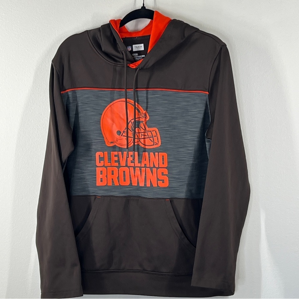 CLEVELAND BRIWNS NFL Team Apparel Hoodie Brown Orange